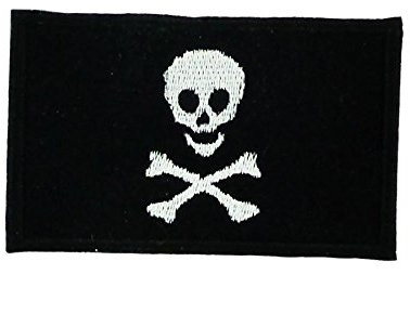 Patch Stemma Ricamato Pirata Jack Rackham Jolly Roger Biker Motociclista