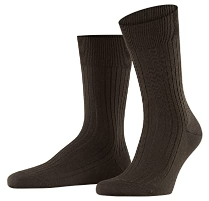 FALKE Herren Bristol Pure Socken atmungsaktive klimaregulierende geruchshemmende Wolle verstärkte Herrensocken flache Naht für druckfreie Spitze einfarbig gerippt 1 Paar