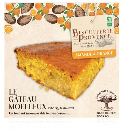 Biscuiterie de Provence | Mandelkuchen mit Orangenstückchen | ohne Mehl gebacken | Bio | glutenfrei | 225g