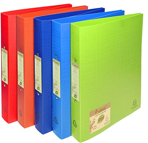 Exacompta 542570E Ringhefter Forever DIN A4 aus Recycling-Kunststoff 2 Ringe 40mm breit 1 Stück Zufallsfarbe ideal für Schule und Büro Ringhefter Ringordner Ringbuchordner