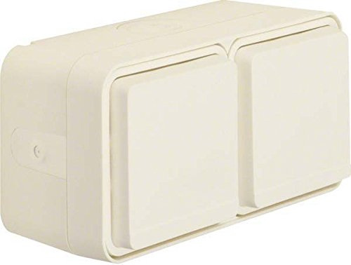 Berker SCHUKO-Doppelsteckdose 47753522 Klappdeck. polarweiß W.1 Steckdose 4011334404262