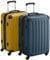 HAUPTSTADTKOFFER - Alex - 2er Koffer-Set Hartschale glänzend, TSA, 65 cm, 74 Liter, Waldgrün-Gelb