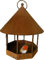 Vogelhaus Vogelfutterhaus groß aus Rost zum hängen Ø 25 cm, 30 cm hoch Futterstelle Vogelfutterstation