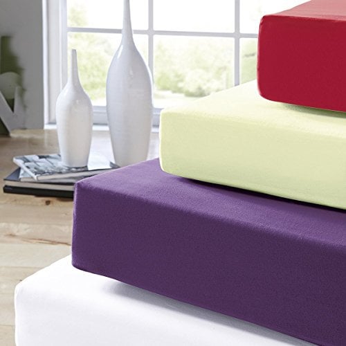 Hahn Haustextilien Jersey-Spannlaken Basic 90/100 x 200 ecru