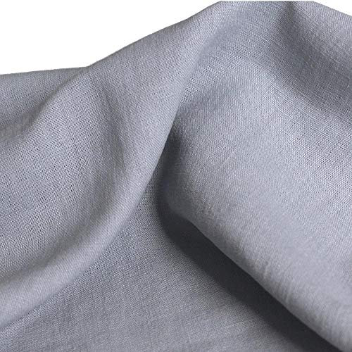 TOLKO 50cm Leinenstoff Meterware Natur Leinentuch für Kleider Hose Rock Bluse Hemd Vorhänge Gardinen Kissen Bettwäsche | 140cm breit | Stoffe zum Nähen Meterware Leinen Stoff kaufen (Grau)