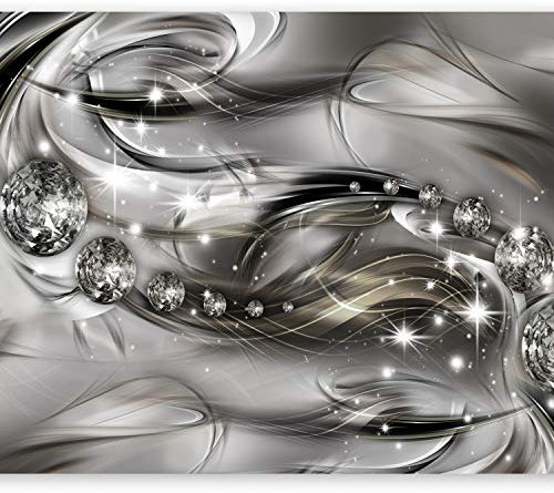 Wallpaper - Wall Mural 200x140 cm Non-Woven Premium Art Print Fleece Wall Mural Decoration Poster Picture Design Modern Diamond Crystal Abstract a-A-0168-a-d