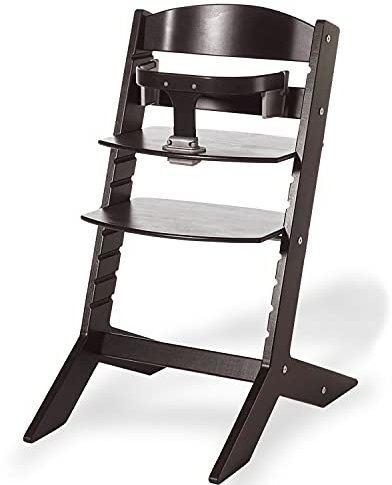 Geuther Hochstuhl SYT Kinderstuhl mitwachsender Baby Hochstuhl mit Babyliege komfortabler Baby Stuhl mit ergonomisch geschwungener Rückenlehne massiver Bauchbügel Kolonial