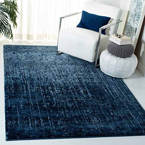 SAFAVIEH Retro Collection Accent Rug - 4' x 6', Light Blue & Blue, Modern Abstract Design, Non-Shedding & Easy Care, Ideal for High Traffic Areas in Entryway, Living Room, Bedroom (RET2770-6065)