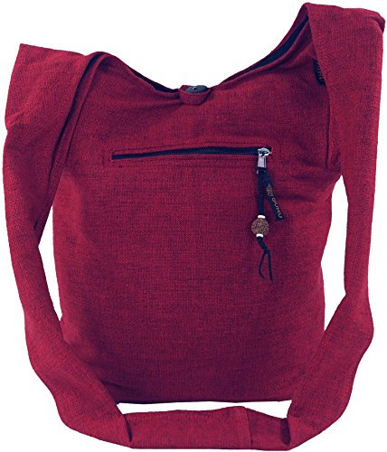GURU SHOP Sadhu Bag, Goa Tasche, Schulterbeutel - Rot, Unisex - Erwachsene, Baumwolle, 35x37x20 cm