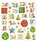 HOBBY-Design Sticker Adventszahlen 1 - 24, Bogen 15 x 16,5 cm