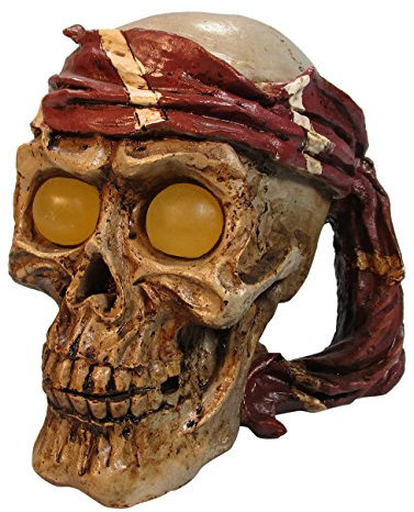 ORBIT OB-4151 Totenkopf Large 17 cm, Aquarium Deko, Piratenkopf, Höhle, Aquarien Dekoration Polyresin