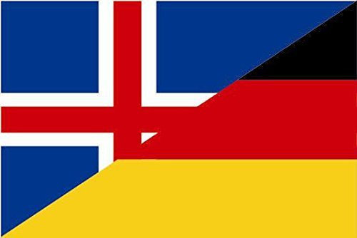 U24 Aufkleber Island-Deutschland Flagge Fahne 8 x 5 cm Autoaufkleber Sticker