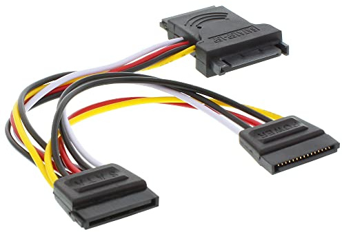 InLine® SATA Stromadapterkabel, SATA Stecker / Buchse, an 2x SATA Stecker, 0,15m
