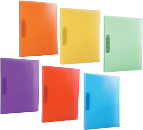 Filexec 6192, Clamp Binder, Frosted, Set of 6, 6 Assorted Colors Blueberry, Strawberry, Grape, Lime, Lemon, Tangerine (50028-6192)