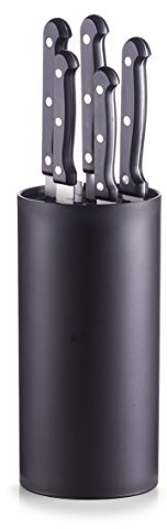 Zeller 24561 Messerblock-Set, 6-tlg., Kunststoff/Edelstahl, ca. Ø 11 x 22 cm
