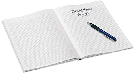 Leitz WOW Notizbuch in A5 Format mit 80 Blatt, Kariert, Elfenbeinfarbiges Papier (90 g/m2), Fester Einband, Perlweiß, 46281001