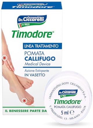 Timodore, Callifugo Pomata, Ideale per Tutti i Problemi di Callosità di Mani e Piedi, Estirpa Ogni Tipo di Callo Senza Dolore, 100% Made in Italy, Dermatologicamente Testato, Vasetto 5 ml