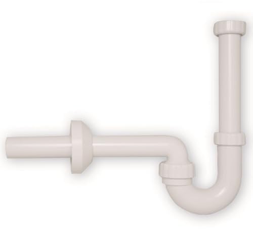 Schläfer 4395101 | Sifone a S per Lavabo Bagno, Lavandino Cucina e Lavatoio Lavanderia, Attacco Universale 11/4, Tubo Scarico Diametro 32mm, Sifone Anche per Bidet, in Polipropilene Bianco