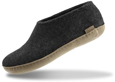 GLERUPS Indoor Shoes Men & Women | Unisex Wool Slippers with Leather Sole | Comfy Slippers Women Men | Cosy Gents and Ladies Slippers