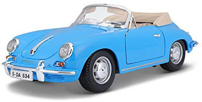 Bburago 18-12025BL Porsche 356B Cabrio '61 Modellauto im Maßstab 1:18, blau