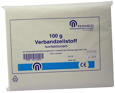 VERBANDZELLSTOFF hochgebleicht chlorfr.konfektion. 100 g
