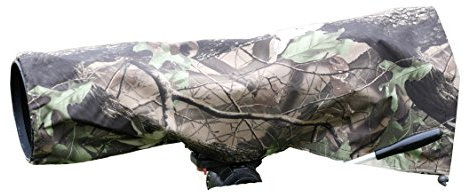 Rainsleeve cover for camera lenses. Large size in an attractive leaf pattern material. Approx LENGHT SIZE is 60 CM