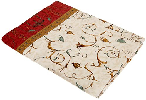 Bassetti OPLONTIS Tischdecke, 100% Baumwolle, Panama-Gewebe 54 Fäden pro cm², Rot, 140x170 cm