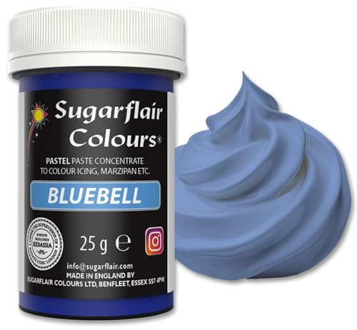 Sugarflair Bluebell Food Colouring Paste 25g | Concentrated Bluebell Food Dye for Fondant, Buttercream, Cake Decorating and More - Vegan, Kosher, Bake-Stable