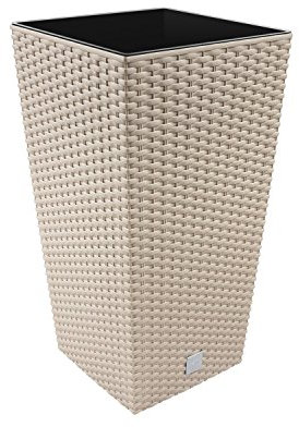 26,6 -Liter -Zeit Pot mit Einsatz 26,5 x 26,5 x 50 cm in der Mocca -Farbe