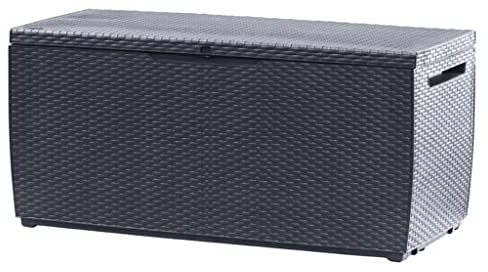 Keter Capri Outdoor Plastic Storage Box - Graphite, 123 x 53.5 x 57 cm, 302 L, 250 kg Load Capacity