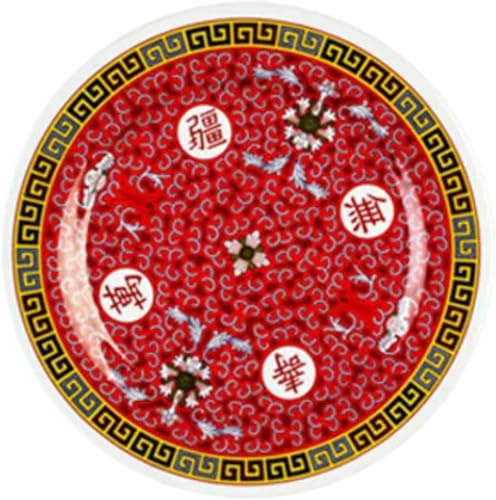 Thunder Group Peacock Collection 12-Pack Plate, 6-Inch, Melamine, Red