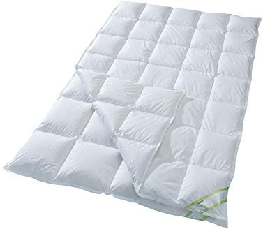 franknatur - Bettdecke 4 Jahreszeiten Daunendecke 100% Daune 135x200 Christina