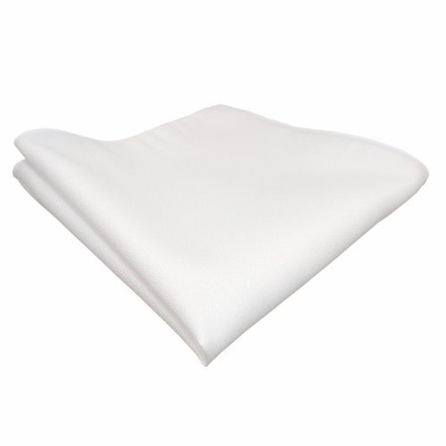TigerTie Einstecktuch Weiss einfarbig mit rauer Oberfläche - Pochette Stecktuch Kavalierstuch Tuch Polyester