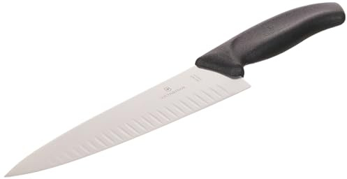 Victorinox, Swiss Classic, Profi Tranchiermesser, Extra Scharfe Klinge, Kullenschliff, 20 cm, Robuster Kunststoffgriff, Rostfreier Stahl, schwarz