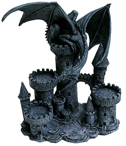 Teelichthalter Drache 4 Burgtürme Kerzenhalter Figur