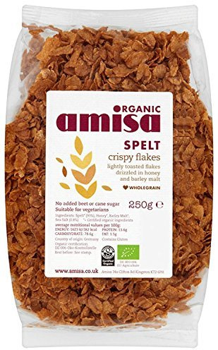 Amisa Organic Crispy Spelt Flakes 250g X 4 (Pack of 4)