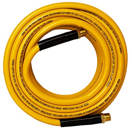 Forney 75409 Air Schlauch, gelb PVC mit 3/8 Zoll NPT-Verschraubungen an beiden Enden, 3/8-inch-by-50-feet