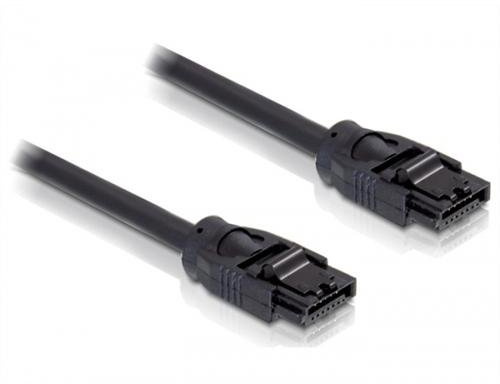 Delock cable SATA 6Gb/s rund 10cm ge/ge Metall - 82780