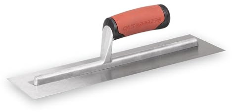Marshalltown Glättkelle mit Softgrip Griff aus Carbonstahl, Glätter für Beton und Boden, Maße der Kelle: 356x102 mm