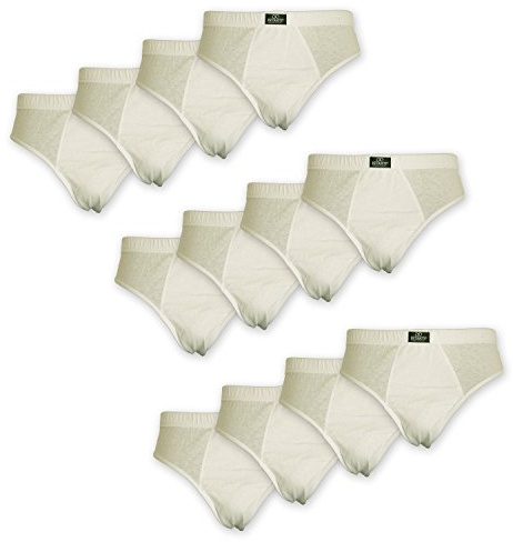 Fontana Calze 12 Paia di Slip Uomo in Cotone Bianco Taglia 60