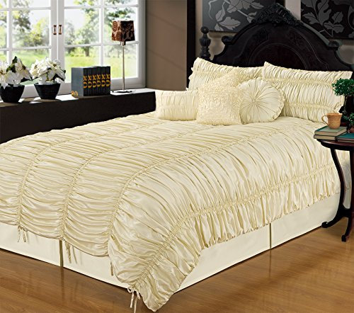 La Rochelle Sophia Tagesdecke, 4-teiliges Set, Queensize, Champagner