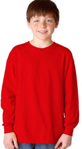 Gildan Youth Heavy Cotton Long Sleeve T-Shirt 5400B - Red_S (US)