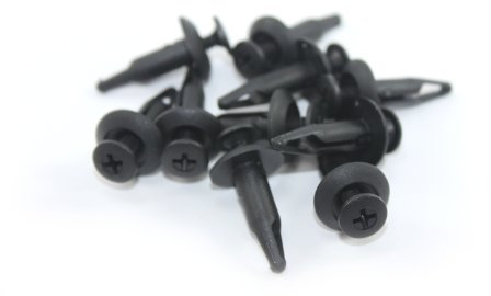 Viti con rivetti, M6, da 13 mm, in plastica, per carene Honda, Suzuki, Yamaha, Kawasaki, confezione da 10