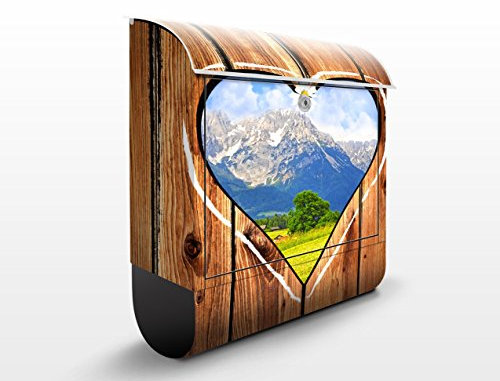 Briefkasten mit Zeitungsrolle I Almhütten 46cm x 39cm