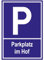 Indigos UG - Schild Parkplatzschild - Parkplatz im Hof - Schild 30x21 cm - Warnung - Sicherheit - Hotel, Firma, Haus - Aluverbundplatte 3mm - Hinweisschild - Warnschild