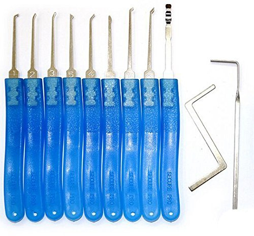 Lockpicking Set blau - mit 2 Spanner Geschenkset Lock Picking Dietrich Set Schlüsseldienst Dietrich