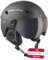 Black Crevice Erwachsene Skihelm Silvretta, mit Visier, Carbon schwarz, S
