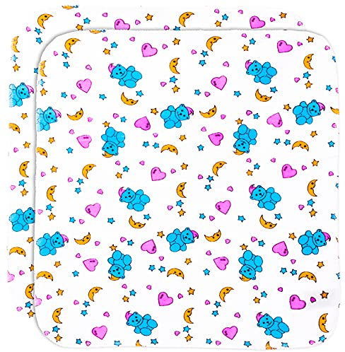 Brandsseller Moltontücher Flanellwindeln Babyunterlagen - weich und kuschelig - 2er Set 38 x 38 cm in verschiedenen süßen Designs