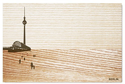 Pension für Produkte Frühstücksbrettchen Schöne Aussichten aus Deutscher Esche City-Brettchen Berlin, geölt (Hellbraun)