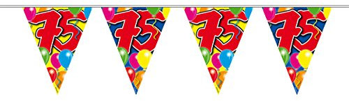 1 Wimpelkette L: 10 m , Folie 75.Geburtstag Girlande